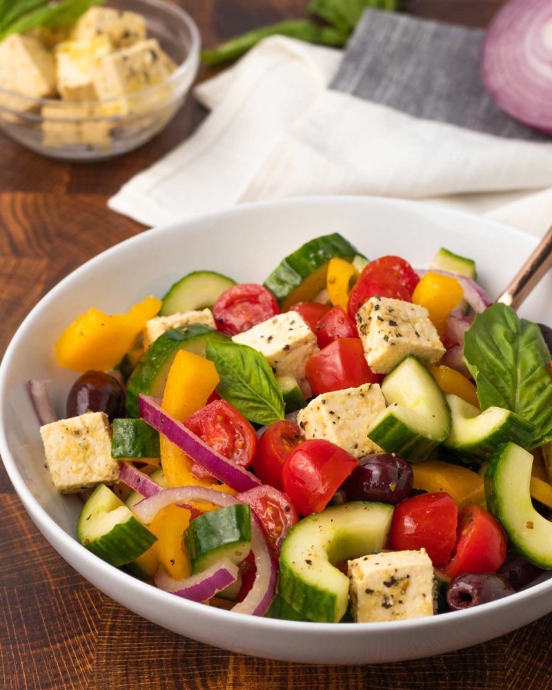 Plant-Based Tofu Greek Salad